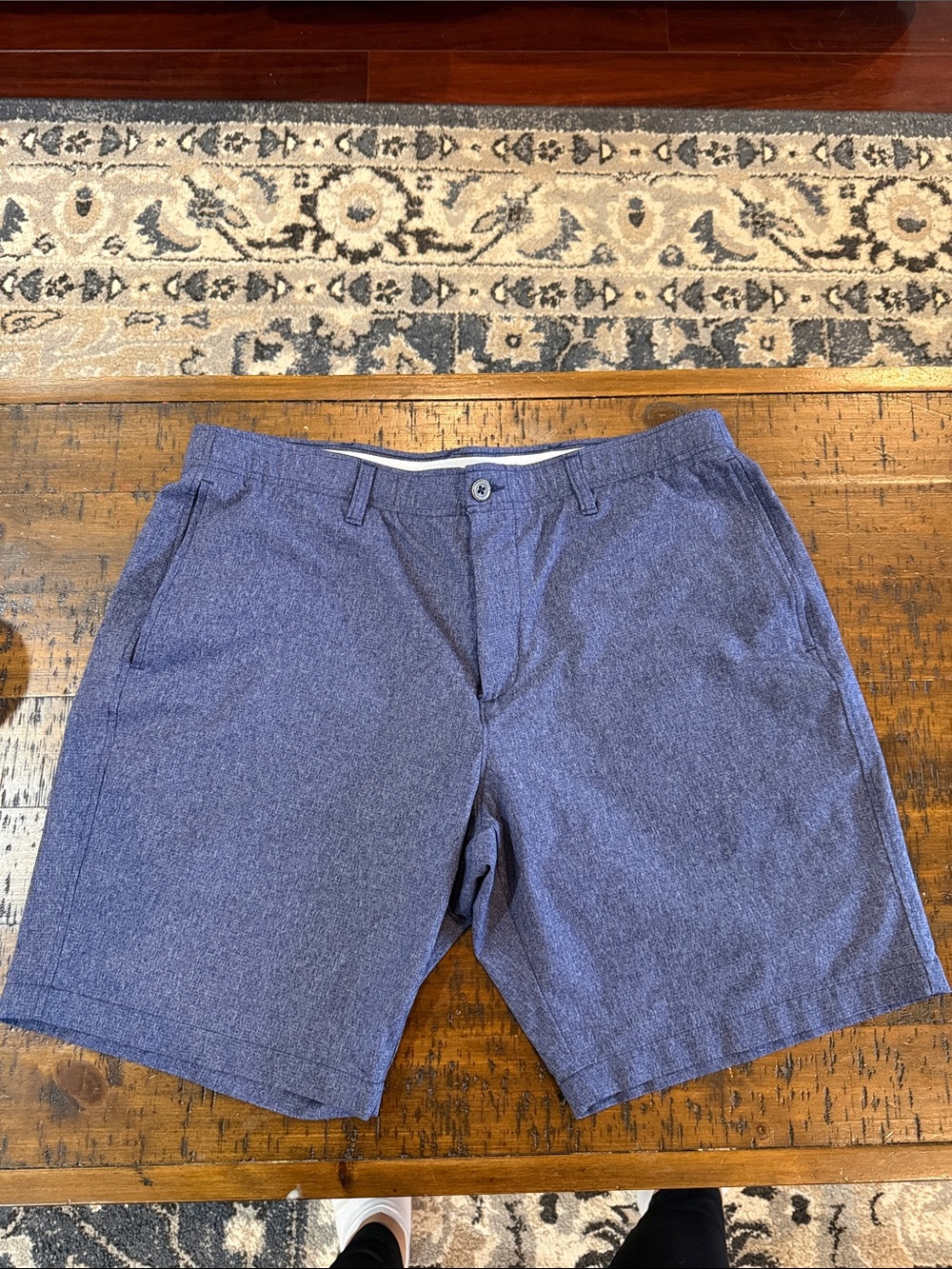 Under Armour Blue Heather Flat-Front Performance Shorts